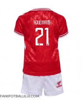 Danemarca Morten Hjulmand #21 Echipament de Fotbal Replică European 2024 Copii Acasa (+ Șorturi)